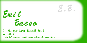 emil bacso business card